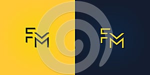 Minimalist Abstract Initial letter FM logo