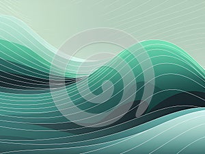 A minimalist abstract ocean wave pattern, with smooth flowing lines, rise and tall in a rhytmic pattern, calm and summery vibe photo