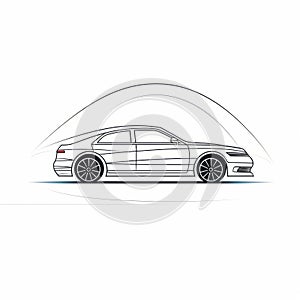 Minimalist Adobe Audi S4 Sketch Car Logo With Kinetic Lines And Curves