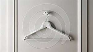 Minimalist Aesthetic with a Single Coat Hanger on a Plain Background. Simplicity and Elegance in Home Decor. Perfect for