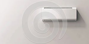 Minimalist Air Conditioner Unit on White Wall. Generative ai