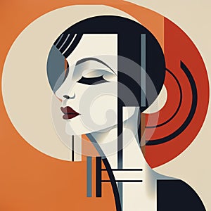 Minimalist Art Deco Illustration With Retro-futurism Influence