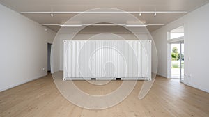 Minimalist Art: A Freight Container In An Empty Room