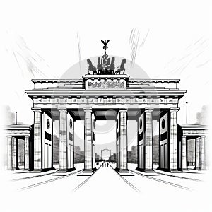 Minimalist Art Illustration Of Brandenburg Gate In Portland