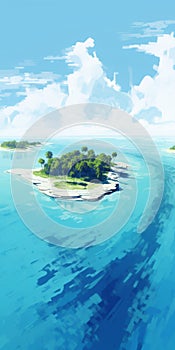 Minimalist Atoll Painting - Create Stunning Artwork