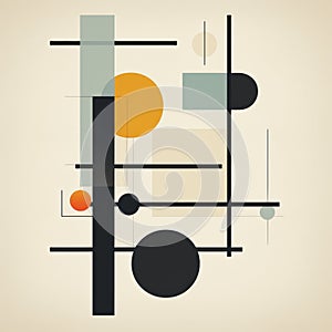 Minimalist Bauhaus Art: Modern Abstract Geometric Shapes Illustration