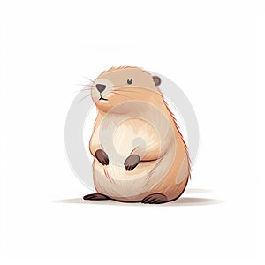 Minimalist Beaver Vector Illustration With Muted Colors