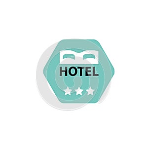 Minimalist Bed logo design vector