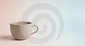 Minimalist Beige Coffee Mug on Gradient Background