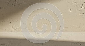 Minimalist Beige Studio Background with Soft Light and Shadow