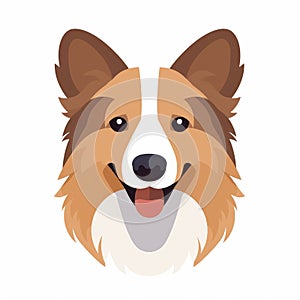 Minimalist Belgian Corgi Logo: Cute Dog Portrait In Tom Whalen Style