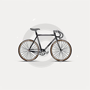 Minimalist Bicycle Flat Illustration In Black And White