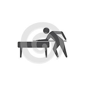 Minimalist billiard player photo