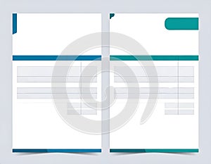 Minimalist Billing Statement or Invoice Template Design on Paper
