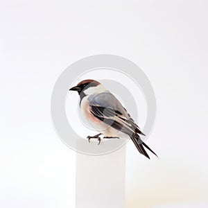 Minimalist Bird On Block: Frieke Janssens Taxidermy Art photo