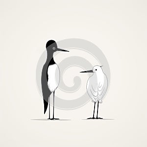 Minimalist Bird Illustration Masterpiece In White