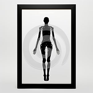 Minimalist Black Body Frame Digital Drawing Of Margaret