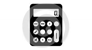 Black Calculator Icon with White Screen
