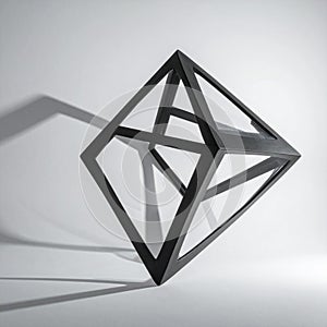 Minimalist Black Geometric Structure with Shadow