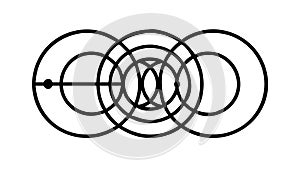 Minimalist Black Interlocking Rings Abstract, vector design Generative AI