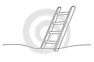 Simple black line drawing of a ladder on a white background