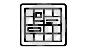 Website and App Grid Layout Wireframe Icon