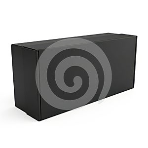 Minimalist black rectangular box on white background