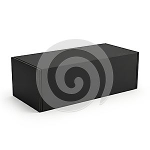 Minimalist black rectangular box on white surface