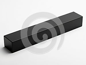 Minimalist black rectangular object on white background