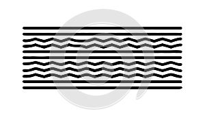 Black Wavy Lines Abstract Pattern Vector, vector design Generative AI