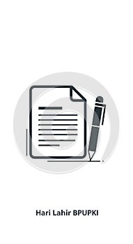 Document and Pen Icon - Symbolizing Writing and Official Records