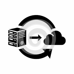 Server to Cloud Data Transfer Icon