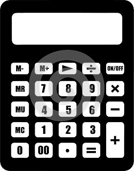 Black and White Calculator Icon