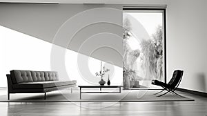 Minimalist Black And White Interior With Serene Atmosphere