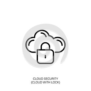 Cloud Security Icon with Lock
