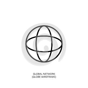 Global Network Wireframe Icon