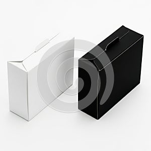 Minimalist black and white rectangular boxes