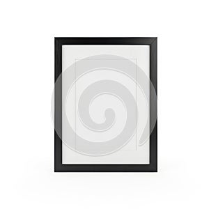 Minimalist black and white rectangular frame on a plain background