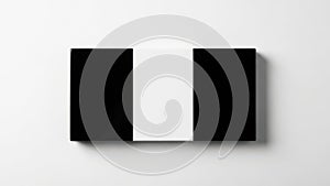 Minimalist black and white rectangular object on a white background