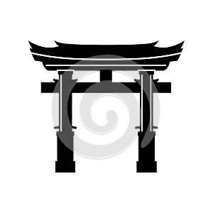 Japanese Torii Gate Silhouette