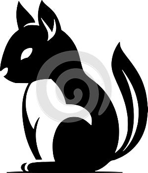Squirrel - minimalist and simple silhouette - vector illustration