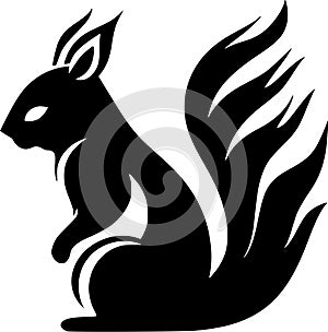 Squirrel - minimalist and flat logo - vector illustration