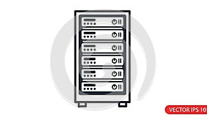 Server Rack Icon Vector
