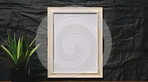 Minimalist Black Wooden Frame Mockup Illustration For Frame Analysis photo