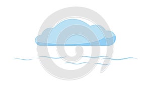 Minimalist Blue Cloud, Clean Sky Weather Element, vector design Generative AI