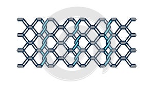 Minimalist Blue Hexagonal Net Pattern: Geometric Background, vector design Generative AI