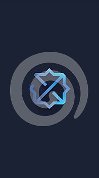 Abstract Blue and White Geometric Logo on a Dark Background