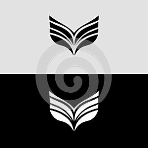 Book logo design open book icon vector illustration for education library and publishing company identity