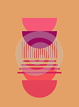 Minimalist bright colored boho natural tones abstract stylish trendi graphic pattern background