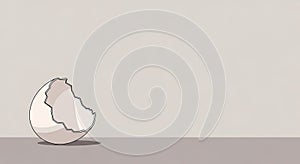 Minimalist Broken Eggshell Illustration